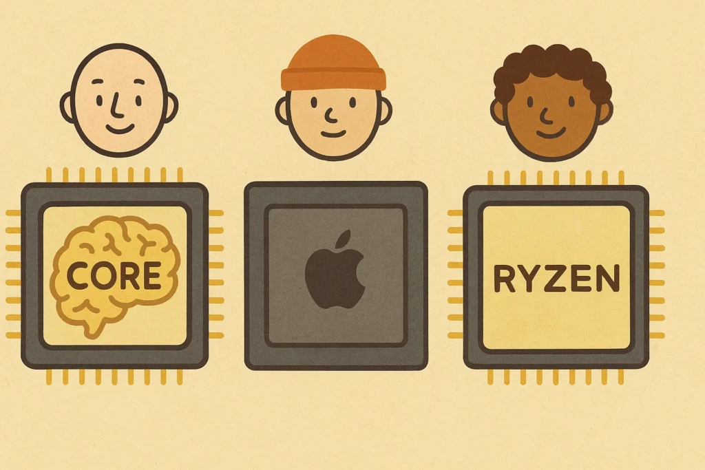 Notebook novo: O que você precisa saber antes de comprar (Guia 2025) 3 Intel, AMD, Apple - Qual usar?